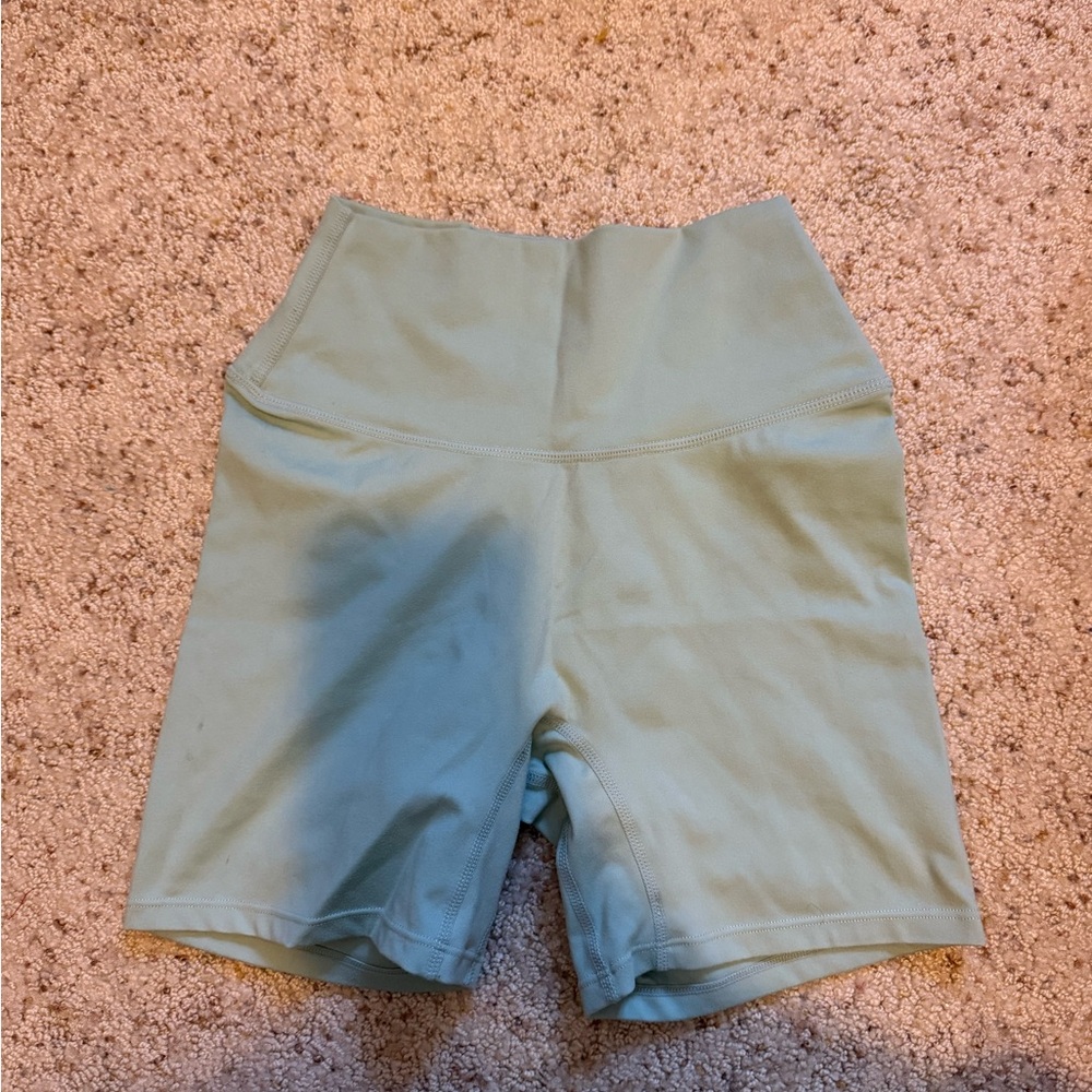 SASKI Women's Light Green Bike Shorts - Picture 2 of 3